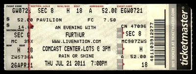 Furthur 2011 Jul 21 Ticket Stub Mansfield MA Comcast Center Phil Lesh Weir *TJ39 - Image 1 of 2