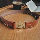 U.S. Officer Leather Belt Reproduction with U.S. Brass TAN