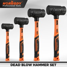 HORUSDY 4PCS Dead Blow Hammer Set Steel Shot Non-Slip Grip Carpentry & Tile