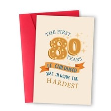 Funny 80th Birthday Card, Unique 80th Birthday Gifts for Women Men, WX-049