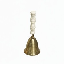 Messingglocke mit Knochengriff manuell Handglocke mit Rinderknochengriff klar