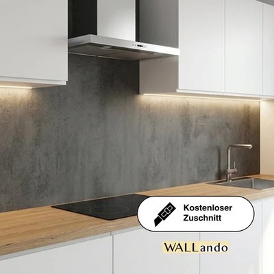 WALLando Premium Küchenrückwand, individueller Größenzuschnitt - Beton Dunkel