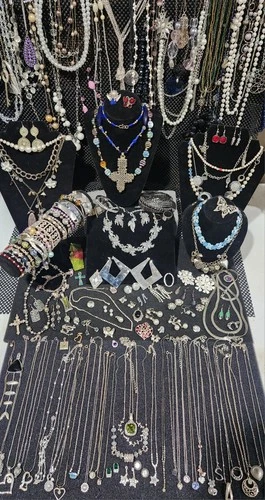 Huge Estate Jewelry Lot -Silver tone- Craft/Wear-All Costume-7+lbs*Signed