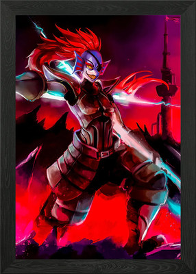 Undertale Undyne Gerahmtes Wandbild Poster Leinwanddruck Bild