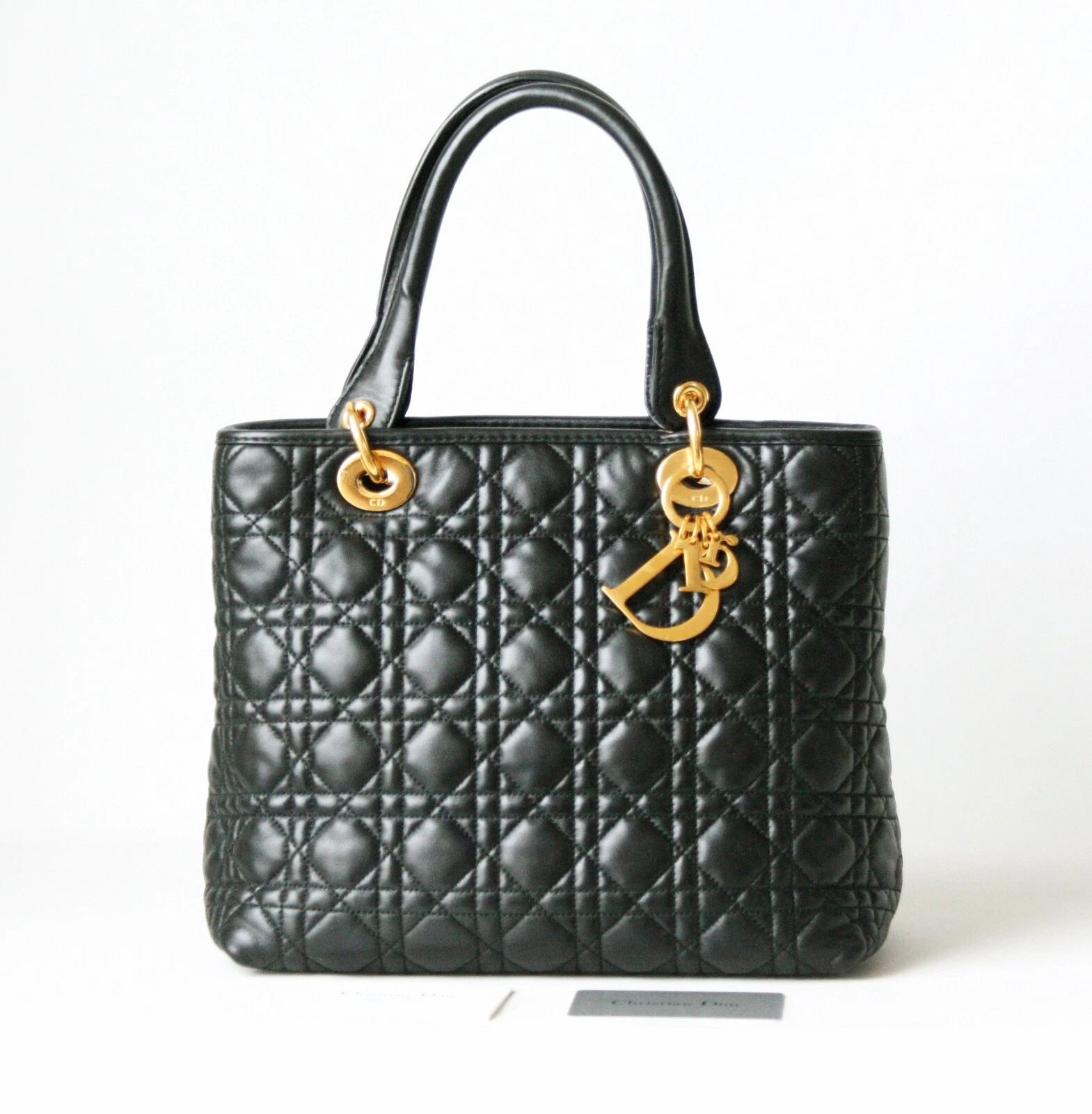 Sac femme Christian Dior Cannage cuir noir matelassé