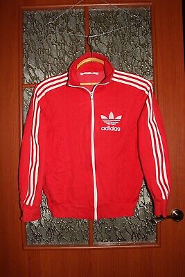 Vintage Adidas 1970s Red Track Jacket with white stripes - S Vintage Adidas 1970s Red Track Jacket with white stripes - S