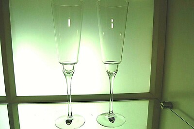 ORREFORS - PAAR CHAMPAGNERFLÖTEN - KRISTALL - NEU