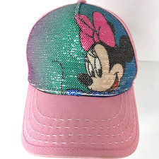 Disney Parks Pink Minnie Mouse Cap/Hat Sequins Women OSFM One Size Fit Most