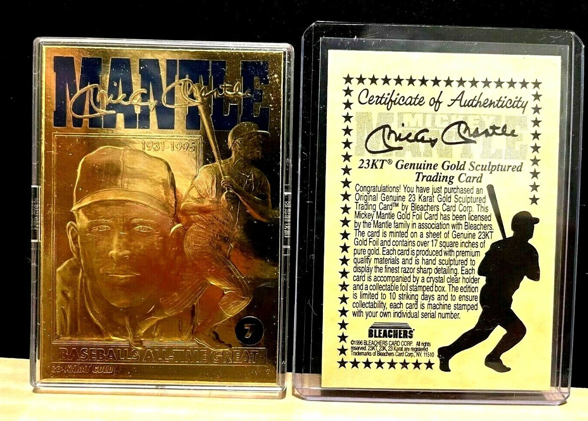 Mickey Mantle 1996 Bleachers 23Kt Gold Facsimile Auto Card#20669