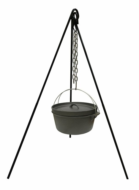 Tripod Grill Fire Pit Cast Iron Dutch Oven Cauldron Campfire