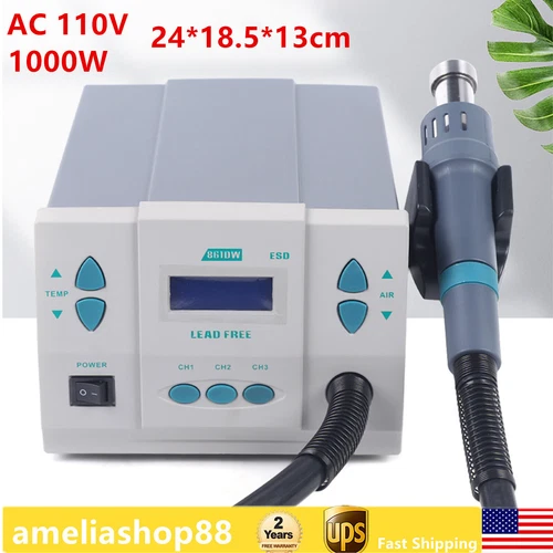 861DW 1000W Soldering Hot Air Heat Gun Hot Air Rework Station Digital Display