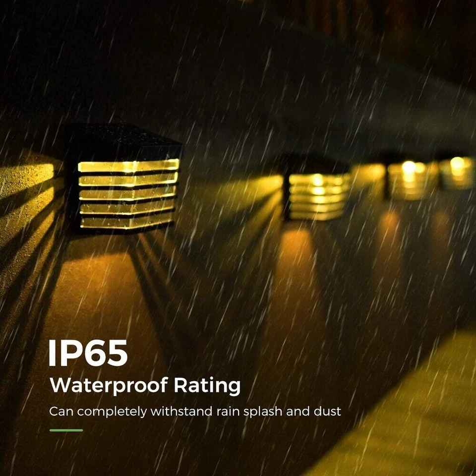 LITOM 4 Luces Solares para Vallas | 2 Modos, IP65 Impermeable para Jardín y Patio Foto 4 de 4