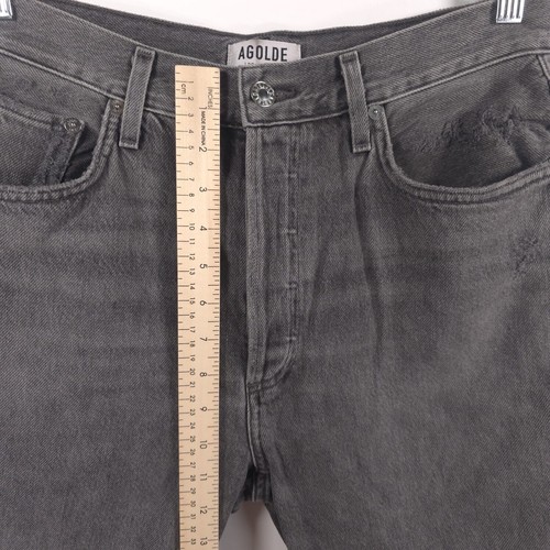 AGOLDE Riley Slim Twisted Grigio Bottone Fly Distressed A056-842 MADE IN USA Taglia 30 - Foto 6 di 13