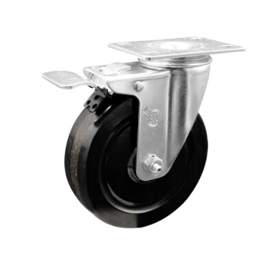 5 Inch Phenolic Wheel Swivel Top Plate Caster with Total Lock Brake SCC
