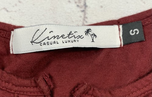 NWT Kinetix Shirt Men’s SM Red Maroon Long Sleeve Henley Casual Luxury MSRP $70 - Picture 10 of 17