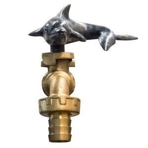Vintage Style Dolphin Brass Faucet Wall Mount Sink Bathroom Garden