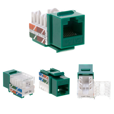 200 pack Cat5e 45° Angled Keystone Jack Network 110 Punchdown 8P8C Cat5 Green