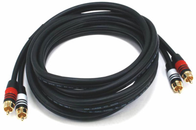 Monoprice Premium RG-59 75 Ohm RCA Stereo Cable - 10 Feet - Black 