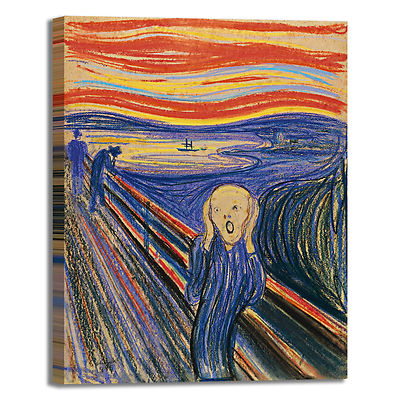 Edvard Munch the Scream Design Frame Print Canvas Painted Frame Home Furniture