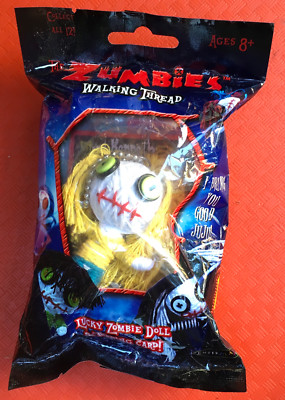 2012 THE ZUMBIES Walking Thread LUCKY ZOMBIE DOLL & TRADING CARD Kenneth NIP