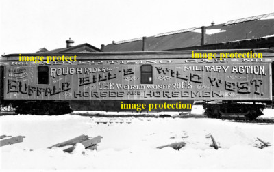 Buffalo Bill's Advertising Railroad Car No 1 seen here c1900      b