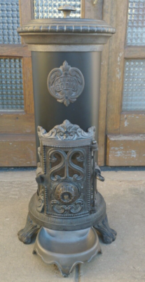 Poêle à bois GODIN en émail bleu, années 1920-1930 - BROC' EN' GUCHE