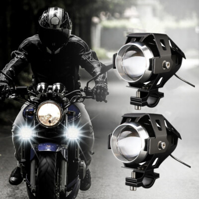2x Motorcycle Projector Headlight Modes Light 3000LM Motorbike