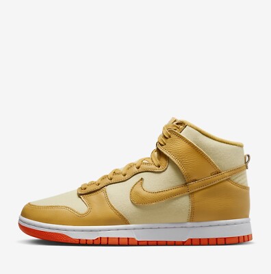 Nike Dunk High Retro Premium Sneakers Shoes Team Gold/Orange