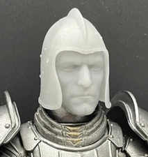 Mythic Legions Knight Helmet head Sculpt With Removable Face Plate Unpainted