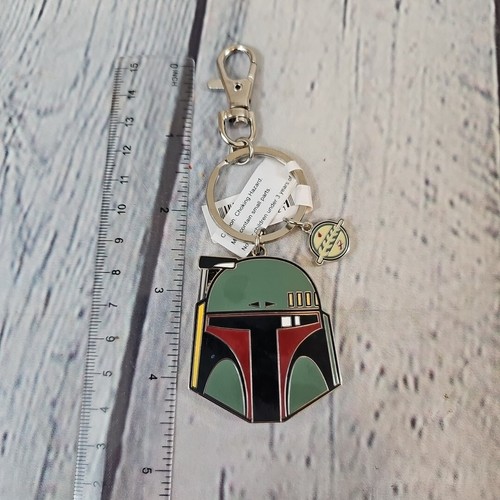 Disney Parks Boba Fett Keychain Helmet Stainless Swivel Lobster Clasp Split Ring - Picture 3 of 5