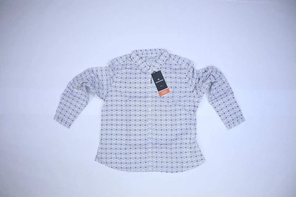 Camisa Craghoppers Kiwi Secado Rápido Manga Larga Botón Frontal Azul Galaxia Para Mujer 2XL Foto 3 de 4