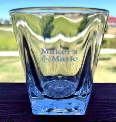 Maker's Mark Bourbon Etched S IV Whiskey Lowball Rocks Bar Glass