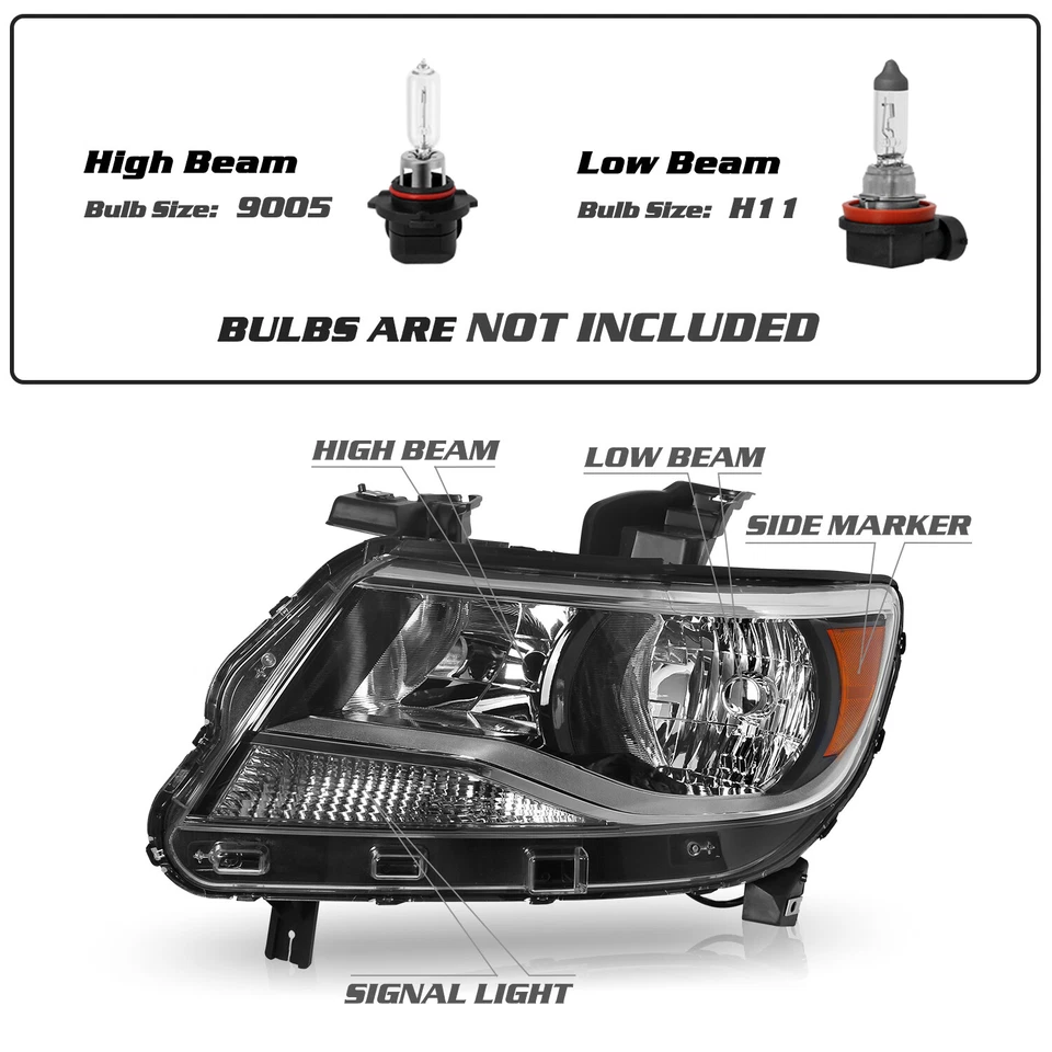 Faros halógenos negros para Chevy Colorado 2015-2022 izquierda+derecha Foto 2 de 4