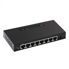 8 Port Fast Ethernet Switch 10/100Mbps RJ45 Hub Ethernet Network VLAN Metal Case