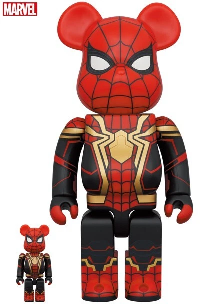 BE@RBRICK spiderman integrated suit 400% & 100% Medicom Toy | eBay