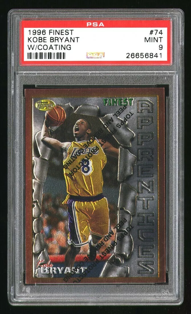 1996 TOPPS FINEST #74 KOBE BRYANT PSA 9 WITH COATING ROOKIE CARD BEST EBAY DEAL