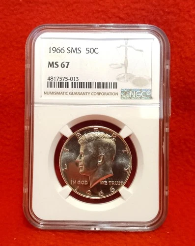 1966 SMS NGC MS 67 Kennedy Half
