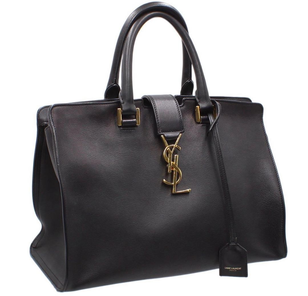 Borsa a tracolla Saint Laurent borsetta bambino cabas pelle nera con tracolla