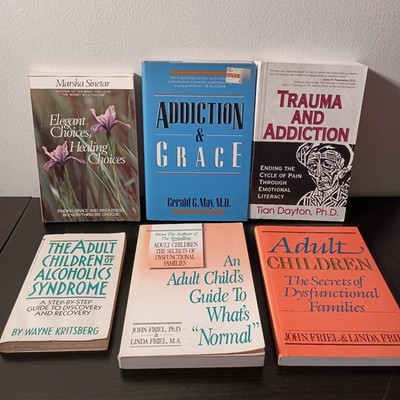 6 Books On Alcohol Addiction, Trauma & Recovery (1988-2000 5 Paperbacks + 1 HC)