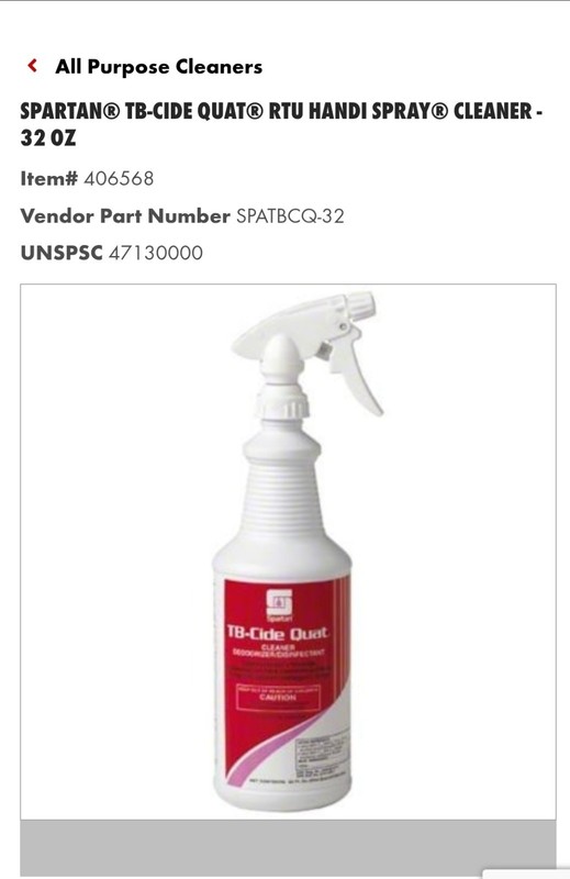 Spartan TB-Cide Quat Cleaner and Disinfectant, 1 Quart