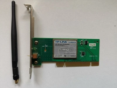 Tarjeta WiFi PCI TP-Link TL-WN551G (54Mbps, Wireless-G, 802.11g) Rev: 1.5 E - Imagen 1 de 4