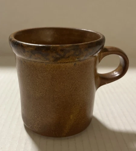 Vintage McCoy Pottery Canyon Mesa Brown 1412 Rustic Coffee Mug USA- Great Shape!