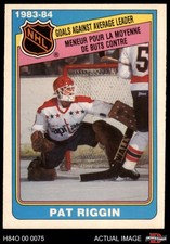 1984 O-Pee-Chee #386 Pat Riggin Goals Against Average Leaders Capitals 7 - NM