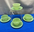 4 Sets of Anchor Hocking Jadeite Fire King  Cups & Saucers  DS43