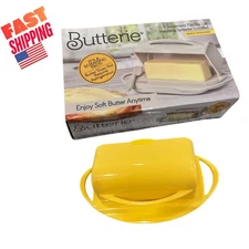 Butterie Butter Dish Reinvented Flip Top Lid Matching Spreader - Soft Butter NEW