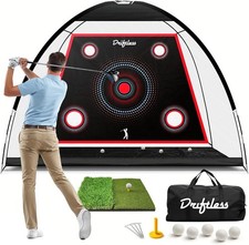 10x7ft Golf Practice Net Backyard Driving Hitting Net w/ Mat