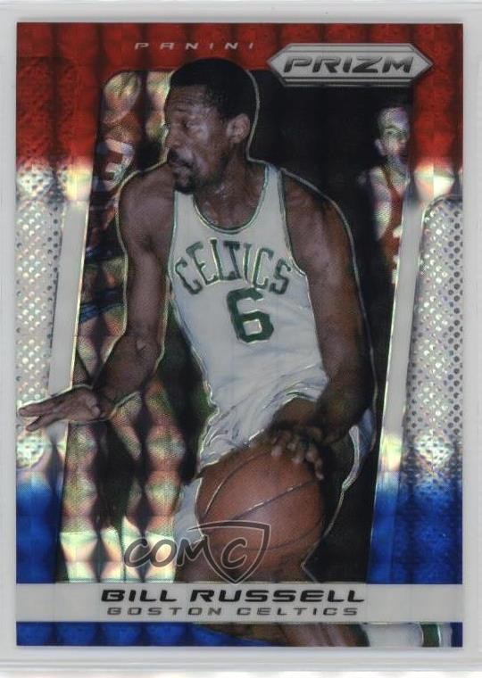 2013-14 Panini Prizm Red White & Blue Mosaic Prizm Bill Russell #260 HOF h8k