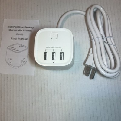 New Bull Vogek Cube Surge Protector Model  5FT Cord Multi Port Smart Desktop 3