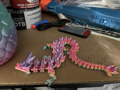 12'' 3D Printed Dragon Egg, Cool 3D Printer Articulated Crystal Dragon Toys fo...