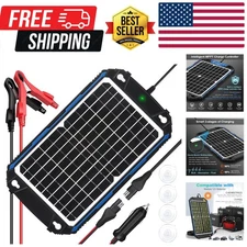 Waterproof 12W 12V Solar Battery Charger & Maintainer Pro, Built-in UltraSmar...
